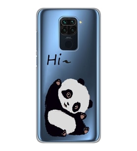 Xiaomi Redmi Note 9 Uyumlu Sevimli Panda Desenli Şeffaf Telefon Kılıfı