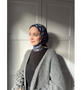 Modakaşmir Çiçek Baharı Desen Bambu Eşarp (Koyu Vizon)