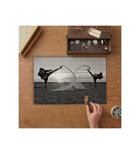 Kumda Tekvando Sporu Tasarımı 240 parça Ahşap Puzzle Ahşap Kutuda MP00930