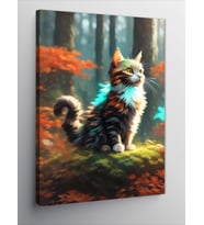 Kanvas Tablo Ormandaki Kedi