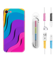 Apple iPhone 5 6 7 8 Plus Se XR Kılıf Kablo Koruma Spiral Silikon Renk Cümbüşü 1631