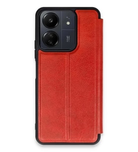 Newface Xiaomi Redmi 13C Kılıf Flip Cover - Kırmızı