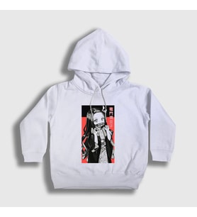 Presmono Unisex Çocuk Beyaz Nezuko Kamado V3 Anime Demon Slayer Kimetsu No Yaiba Kapüşonlu Sweatshirt 308288tt (Beyaz)