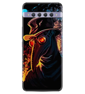 TCL 10 Plus Kılıf Silikon Desen Karga 1616