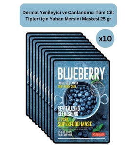 DERMAL Yenileyici ve Canlandırıcı Yaban Mersini Maskesi 25 gr 10 Adet