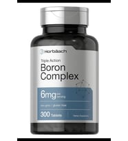 Horbäach Triple Boron Complex 6 mg  300 Tablet  Vegetarian, Triple Action Boron Citrate, Boron Glycinate, Boron Asparate.Usa Menşei.OZELSPORCUGIDALARIN'DAN 3733 (Renksiz)