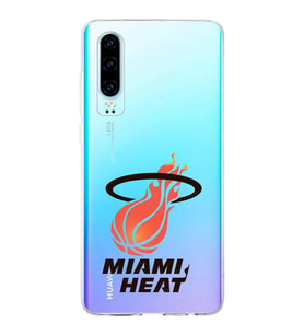 Huawei P30 Uyumlu Kapak Miami Heat Tasarımlı Şeffaf Silikon Kılıf