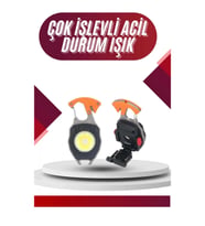 Mey İthalat® 7 Modlu Mini Led Lamba Anahtarlık USB Şarjlı Kamp İçin Taşınabilir
