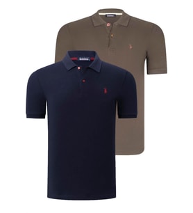 İKİLİ SET T8561 DEWBERRY ERKEK TSHIRT-LACİVERT-YEŞİL (Lacivert - Yeşil)