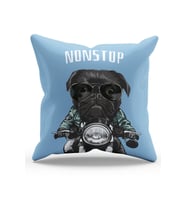 Moud's Çift Tarafı Baskılı Nonstop Pug Köpek Desenli Süet Kırlent Kılıfı - PL806