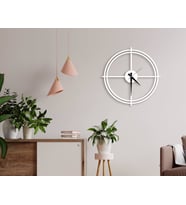 BK Home Dekoratif 45cm Ahşap Duvar Saati-60 (Beyaz)