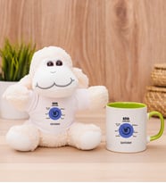 Kişiye Özel Kova Burcuna Hediye Peluş Koyun ve Yeşil Kupa