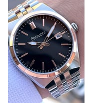 Ferrucci Çelik Kordon Takvimli Kadran 30 Mt Suya Dayanıklı Erkek Kol Saati F.FG03463.02 (Rose - Gümüş)