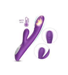SPARK Isıtmalı Klitoris ve G Spot Uyarıcı 2 in 1 Rabbit Vibratör - Mor