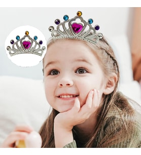 Gümüş Renk Taraklı Model Prenses Kraliçe Tacı 1 No 12x7 cm