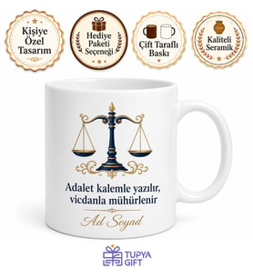 Savcı Beye İddianame Hazırlayan Hukukun Koruyucusu Çay Kupası Hediye Bardak