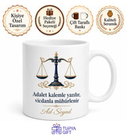 Savcı Beye İddianame Hazırlayan Hukukun Koruyucusu Çay Kupası Hediye Bardak