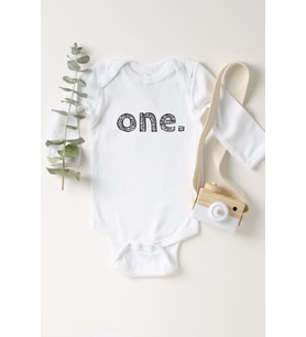 1 Yaş One Black Uzun Kol Çıtçıtlı Bebek Body