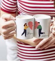 BK Gift Kişiye Özel Sevgililer Temalı 2’li Beyaz Kupa Bardak, Sevgililer Günü Hediyesi, Sevgiliye Hediye, Ev Hediyesi-12