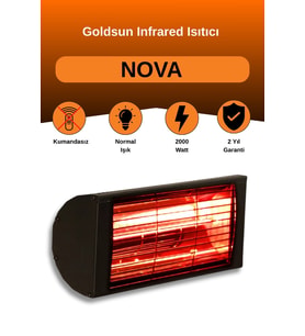 Goldsun Nova 2000 Watt GSN20 Kumandasız Elektrikli İnfrared Isıtıcı-Siyah