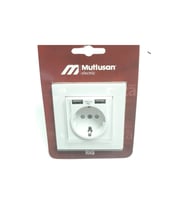 Mutlusan Çift Usb’li 5v 2.4a Topraklı Priz Beyaz Usb Girişli Priz (2.4A HIZLI ŞARJ ÇOCUK KORUMA) Beyaz