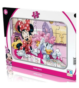 KS Games 24 Parçalı Minnie Mouse Lisanslı Çerçeveli/Frame Puzzle - Kız Çocuk - MIN704 - 3 Yaş üzeri