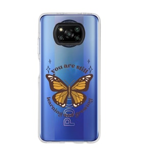 Poco X3 NFC Uyumlu Kelebek Desenli Şeffaf Telefon Kılıfı