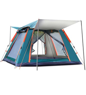 Tenteli 6 Kişilik Otomatik Çadır 240x240x155 cm Çadır Çantalı Çadır - Sineklikli Çadır (Karışık)
