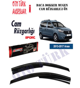 Dacia Dokker Mugen Sport Style Cam Rüzgarlığı Ön (Siyah)