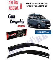 Dacia Dokker Mugen Sport Style Cam Rüzgarlığı Ön (Siyah)