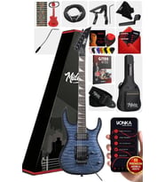 Midex Crade Blue Rosewood Klavye Super Strat Kasa HH Yüksek Kaliteli Elektro Gitar