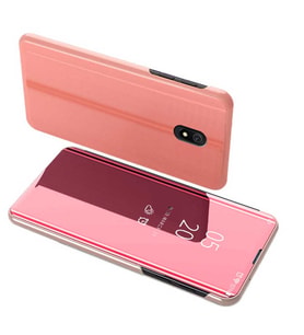 Xiaomi  Redmi 8A Uyumlu Aynalı Kapaklı Lüx Kılıf (Rose - Gold)