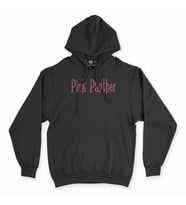 Pembe Panter Siyah Kapşonlu Sweatshirt Hoddie