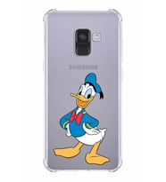 Samsung Galaxy A8 2018 Uyumlu Köşe Korumalı Antişok Kapak Donald Duck Tasarımlı Şeffaf Kılıf