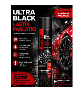 Lastik Parlatıcı Sprey 500 ml – Islak Görünüm, Kalıcı Parlaklık, Lastik Bakım Ultra Black 1 ADET