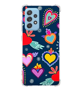 PrintiFy Samsung A52S 5G Uyumlu Retro Color 3 Baskılı Şeffaf Köşe Korumalı Antişok Kılıf