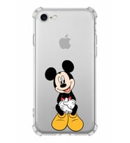 Apple iPhone SE 2022 Uyumlu Köşe Korumalı Antişok  Kapak Mickey Mouse Tasarımlı Şeffaf  Kılıf