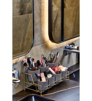 Gold Makyaj ve Kozmetik Masa Üstü Organizer, Çok Amaçlı Banyo Düzenleyici 7 Bölme - Metal Paslanmaz