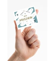 Hediye / Teşekkür / Not Etiketi 5x6 Cm. içinde Mutluluk Var (delikli) - 60 Adet
