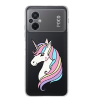 Poco M5 Uyumlu Kamera korumalı Kapak Unicorn Tasarımlı  Şeffaf Kılıf