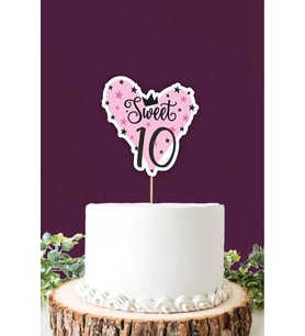 Sweet 10 pembe-siyah Pasta Süsü *Kalın Kağıt