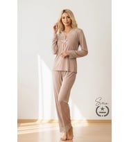 #Pijama Vizon Penye Kadın Pijama Takımı Rahat Ev Giyim Günlük ve Çeyizlik Nefes Alabilen Yumuşak