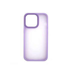 iPhone 13 Pro Kılıf Kenarları Renkli Arkası Mat Kılıf (Lila)