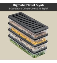 bigmate 2'li Şeffaf Saklama Kabı 2x1 Lt BGMT1115 Mikrodalga Buzdolabı ve Dondurucu Uyumlu Düzenleyic (Siyah)