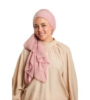 Pudra Pratik Hazır Geçmeli Bone Şal Şifon Düz 2506_06