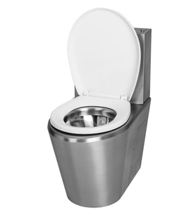 Normo Paslanmaz Çelik Klozet S Çıkışlı- R: Rezervuar Taharet Çubuksuz 370x610x740mm (NRC-6035-SXRL)