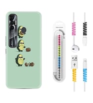 Tecno Spark 6 6 Go 8C 8 Pro 7 7 Pro Kılıf Kablo Koruma Spiral Silikon Avokadolar1352