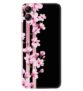Samsung Galaxy A04E Kılıf Resimli Desenli Baskılı Silikon Pink Flowers 3 1393
