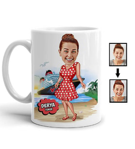 Kişiye Özel Güzeller Güzeli Karikatürlü Kupa Bardak