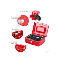 MÜHLEN Cash Box CB200 Orta Boy Taşınabilir Para Çekmecesi / Kutusu Çıkartılabilir Para Rafları